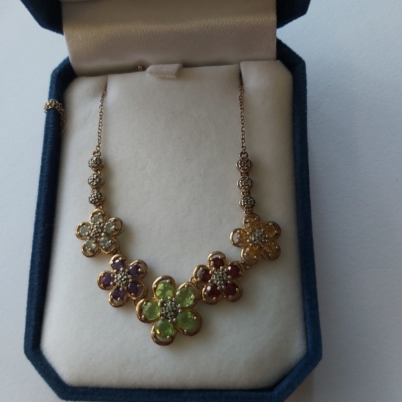 Solid 14K Yellow Gold/ 925 Necklace - Picture 3 of 3